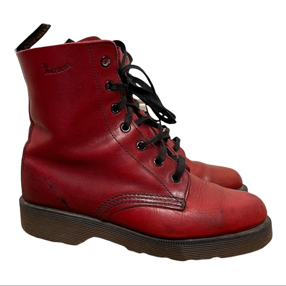 Dr. Martens 5230 Cherry Red Leather Combat Boots Size 5 / UK Size 3